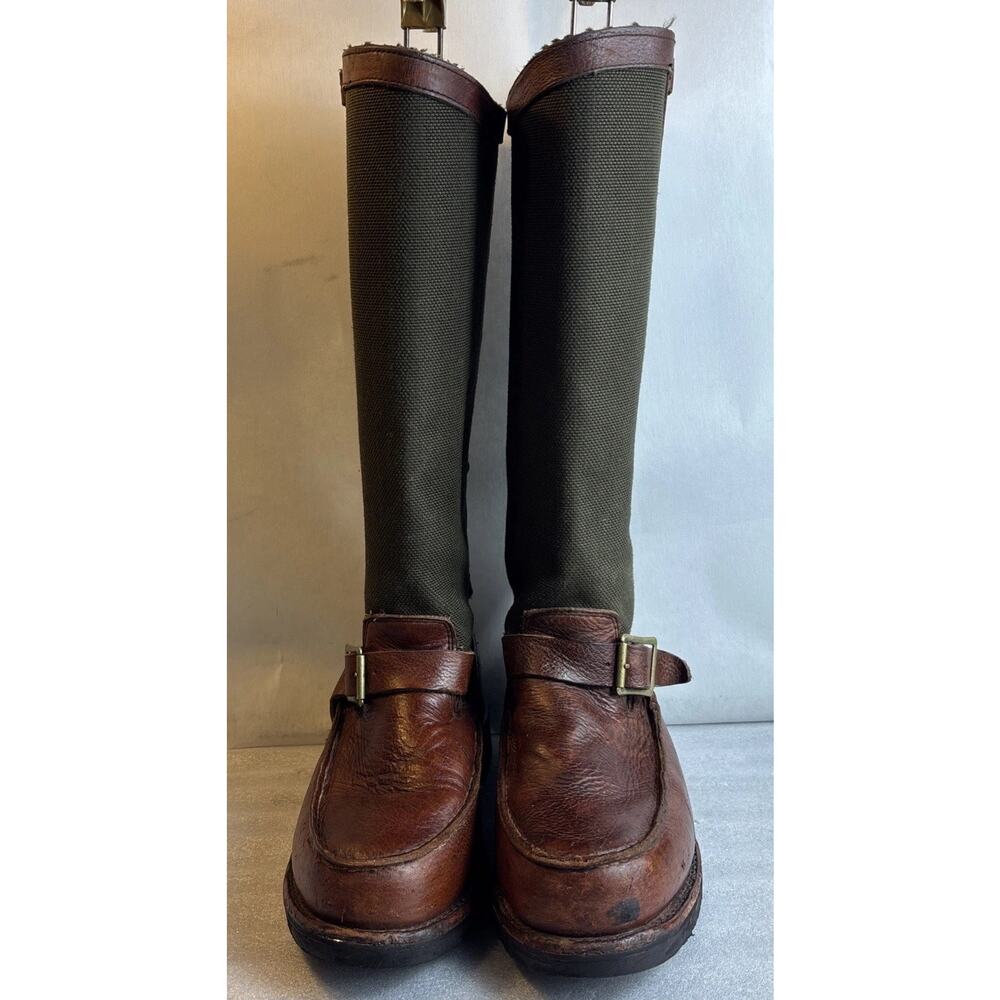 Chippewa Cutter Snake Boots Men's Size 7.5 D Leather Canvas USA 23922